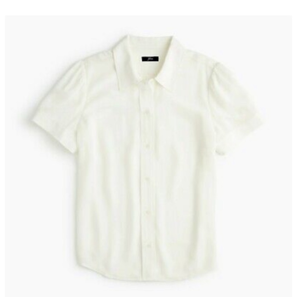 NWT J.Crew ivory reimagined silk blouse